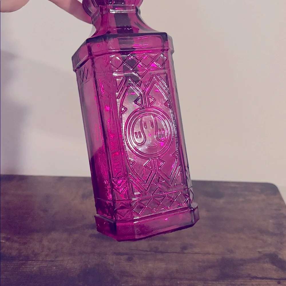 Light Up Fuchsia Glass Fairy Lights Decorative Home Accent Glass Bottle Pink